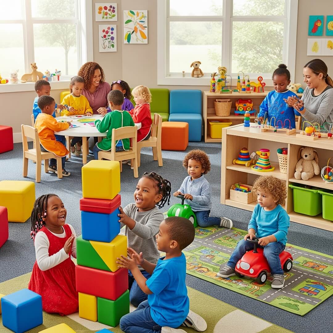 Welcoming diverse classroom environment at Smart Steps Daycare